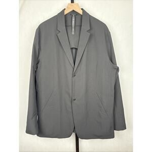 Lululemon New Venture Blazer Mens XXL Black Snap Button Front Lightweight Career